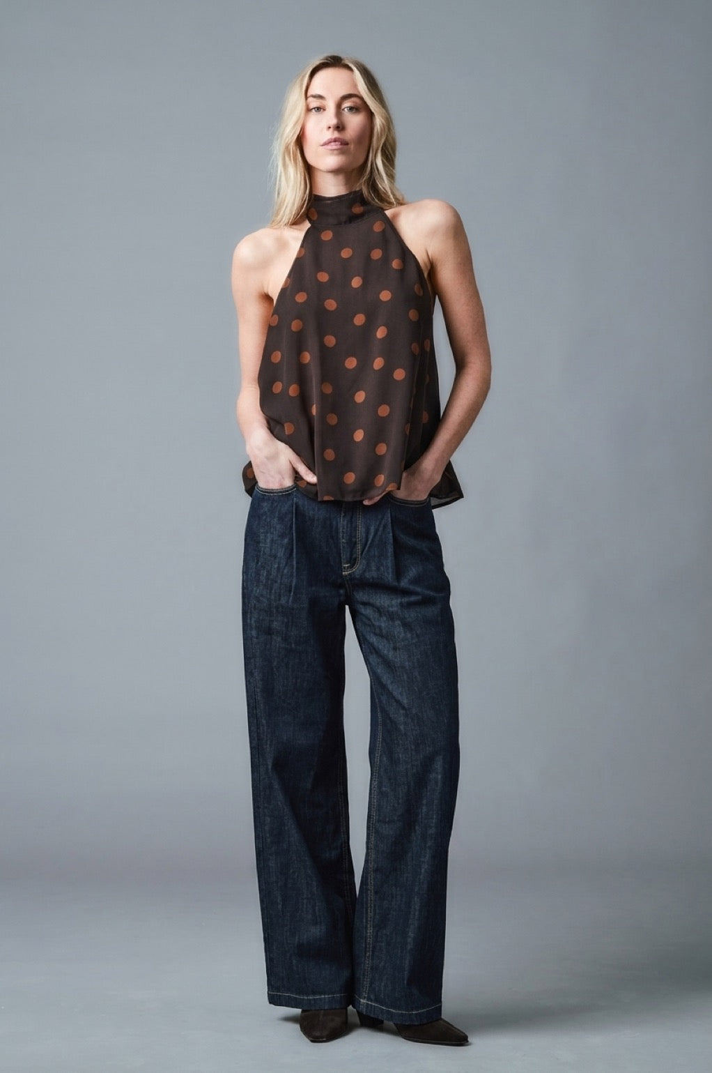 AMY Wide Leg - Dunkelblau - Cross Hedge