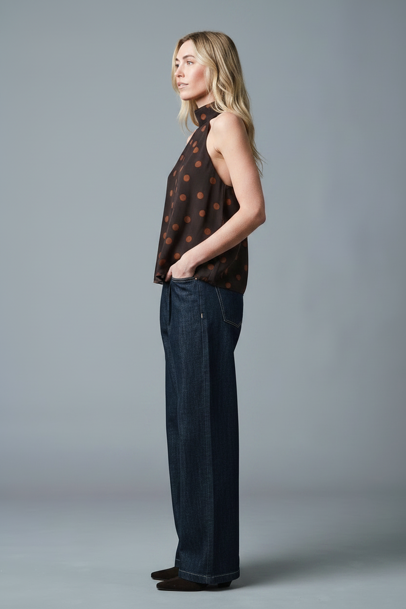 AMY Wide Leg - Dunkelblau - Cashmere-Touch