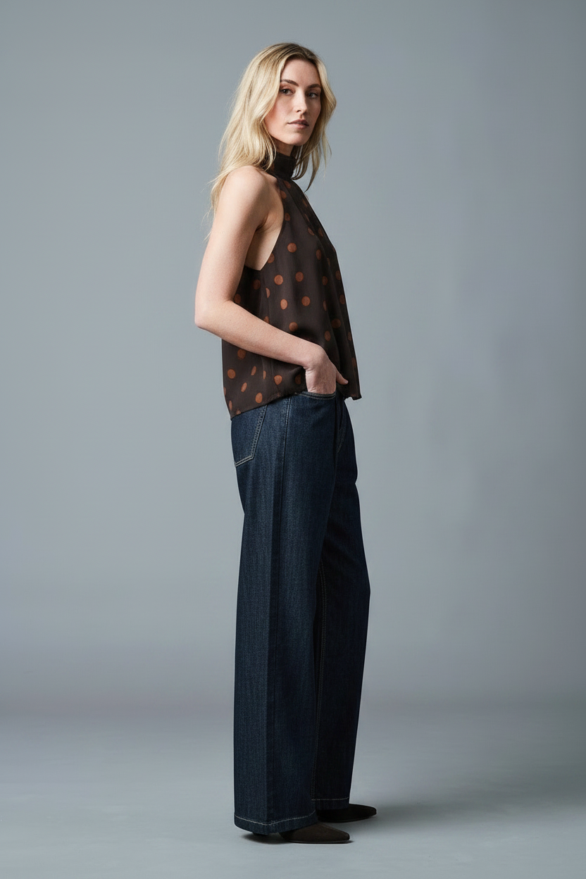 AMY Wide Leg - Dunkelblau - Cashmere-Touch