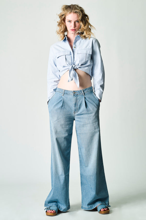 AMY Wide leg - light blue 1530-36M