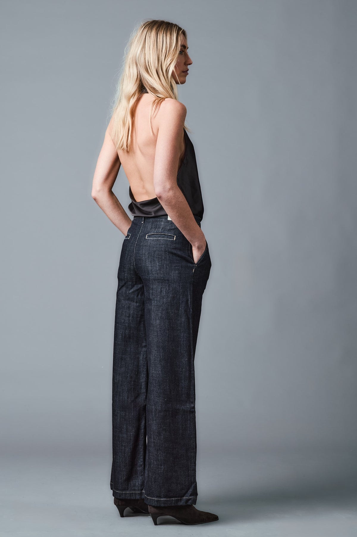 AMY Wide Leg - Dunkelblau - Cross Hedge