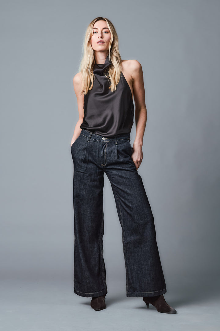 AMY Wide Leg - Dunkelblau - Cross Hedge