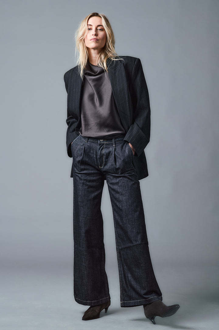 AMY Wide Leg - Dunkelblau - Cross Hedge