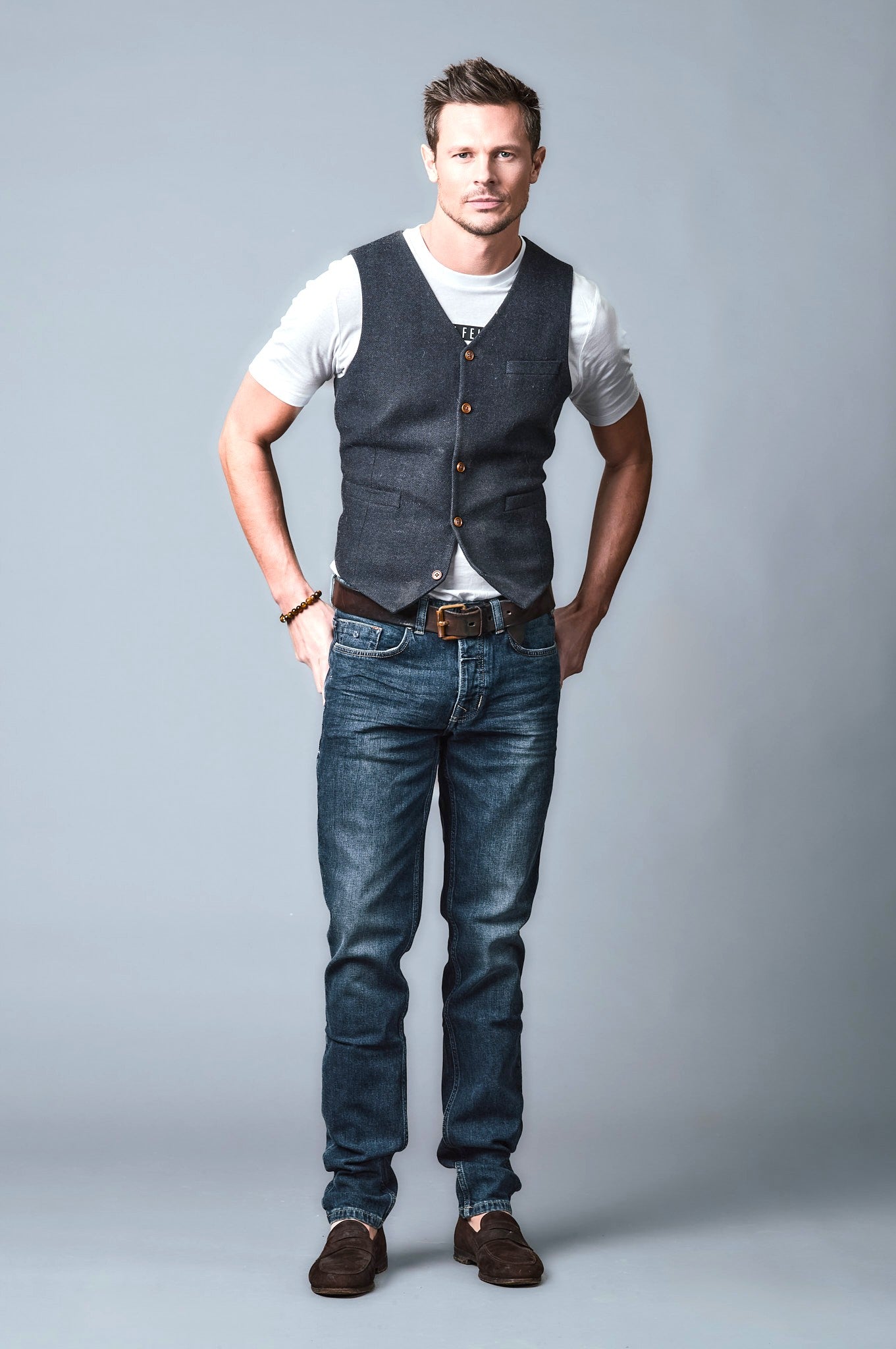 DANNY Slim Fit - Mittelblau - 523-24M