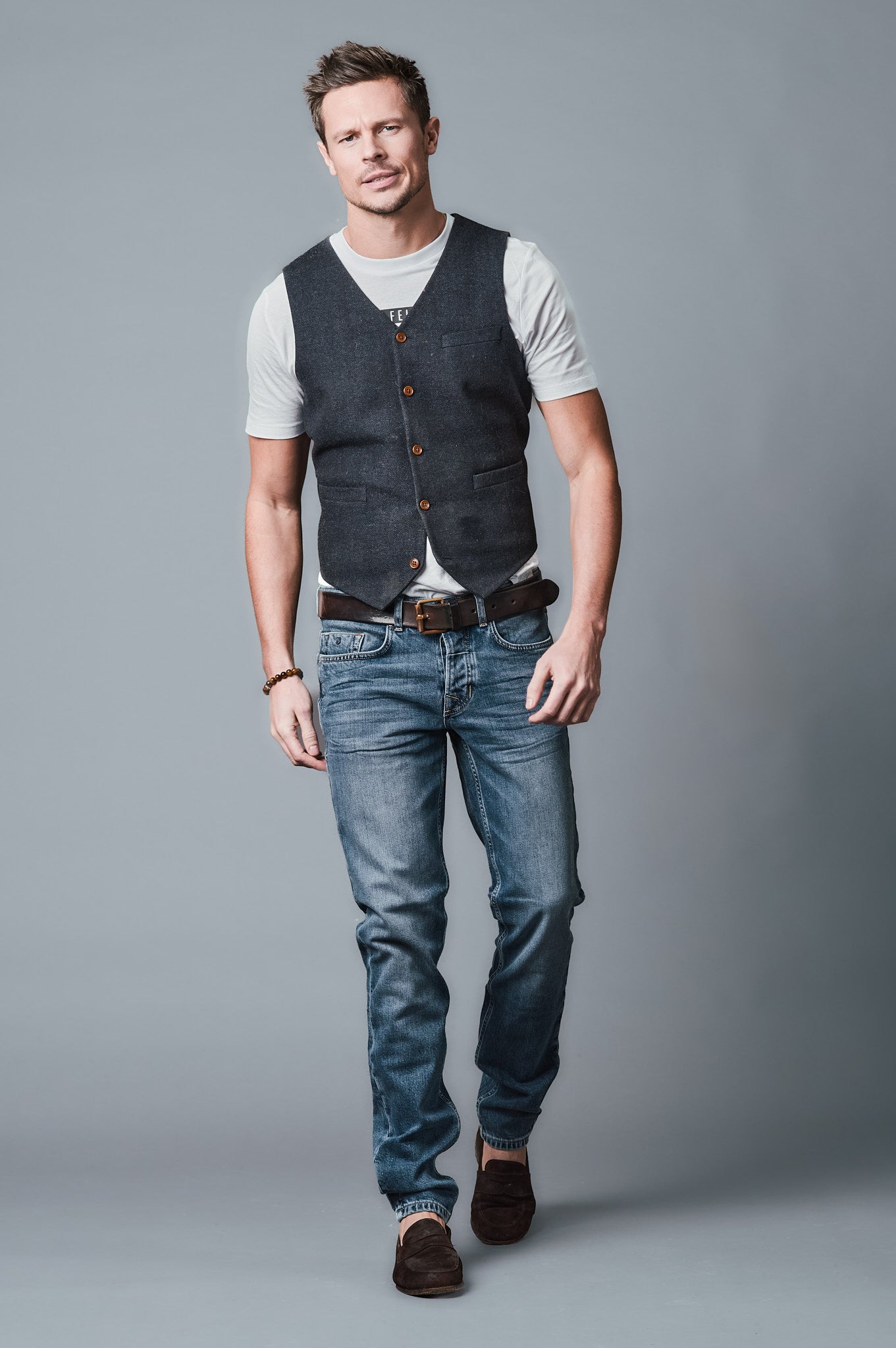 DANNY Slim Fit - Mittelblau - 523-24M