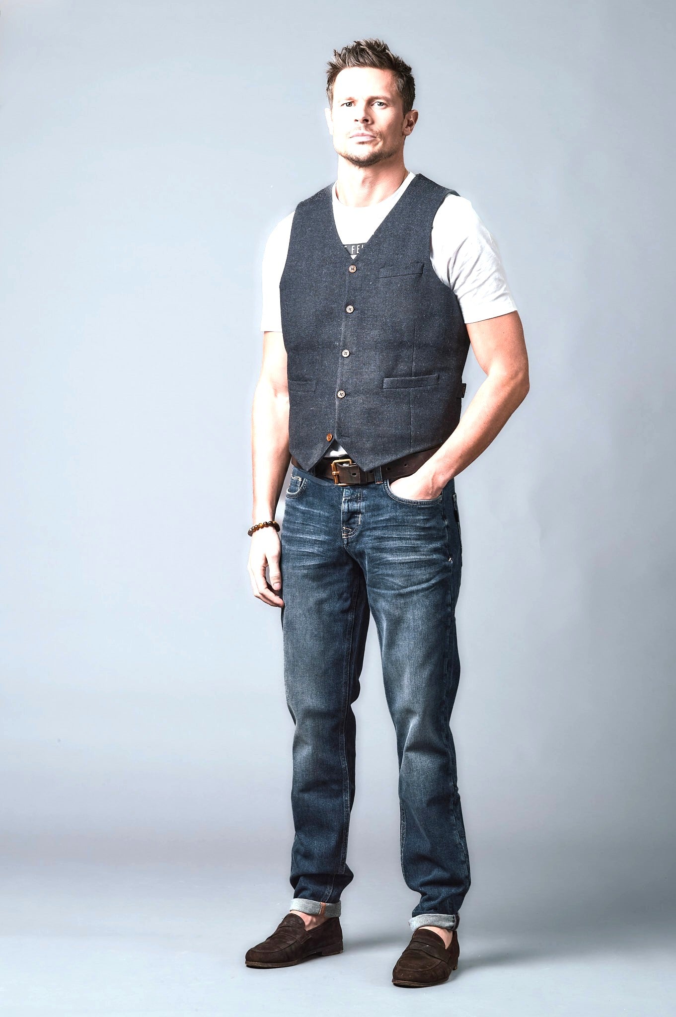DANNY Slim Fit - Mittelblau - 523-24M
