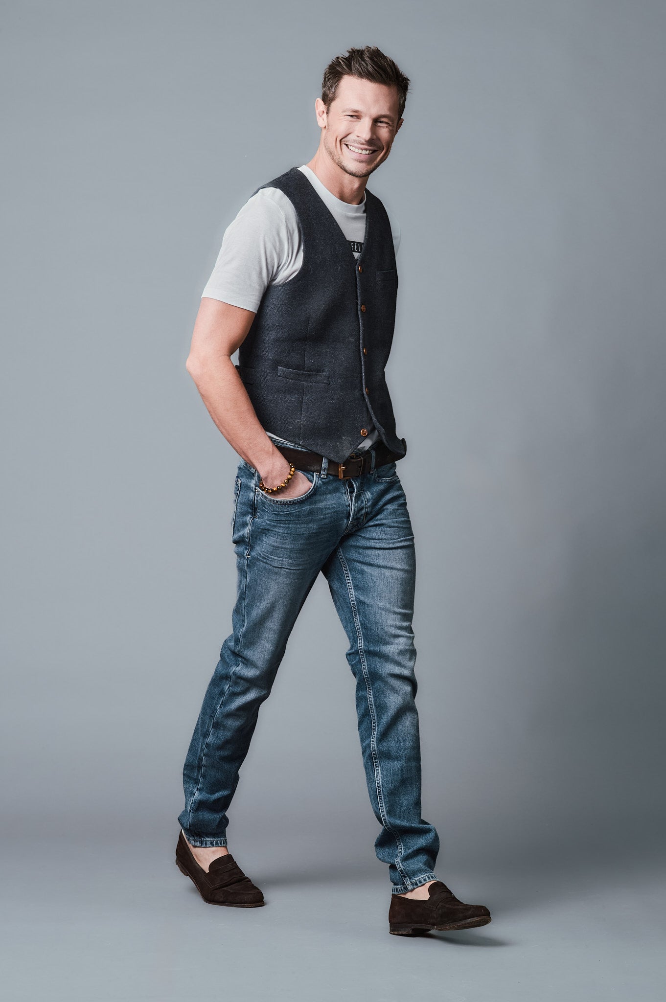 DANNY Slim Fit - Mittelblau - 523-24M