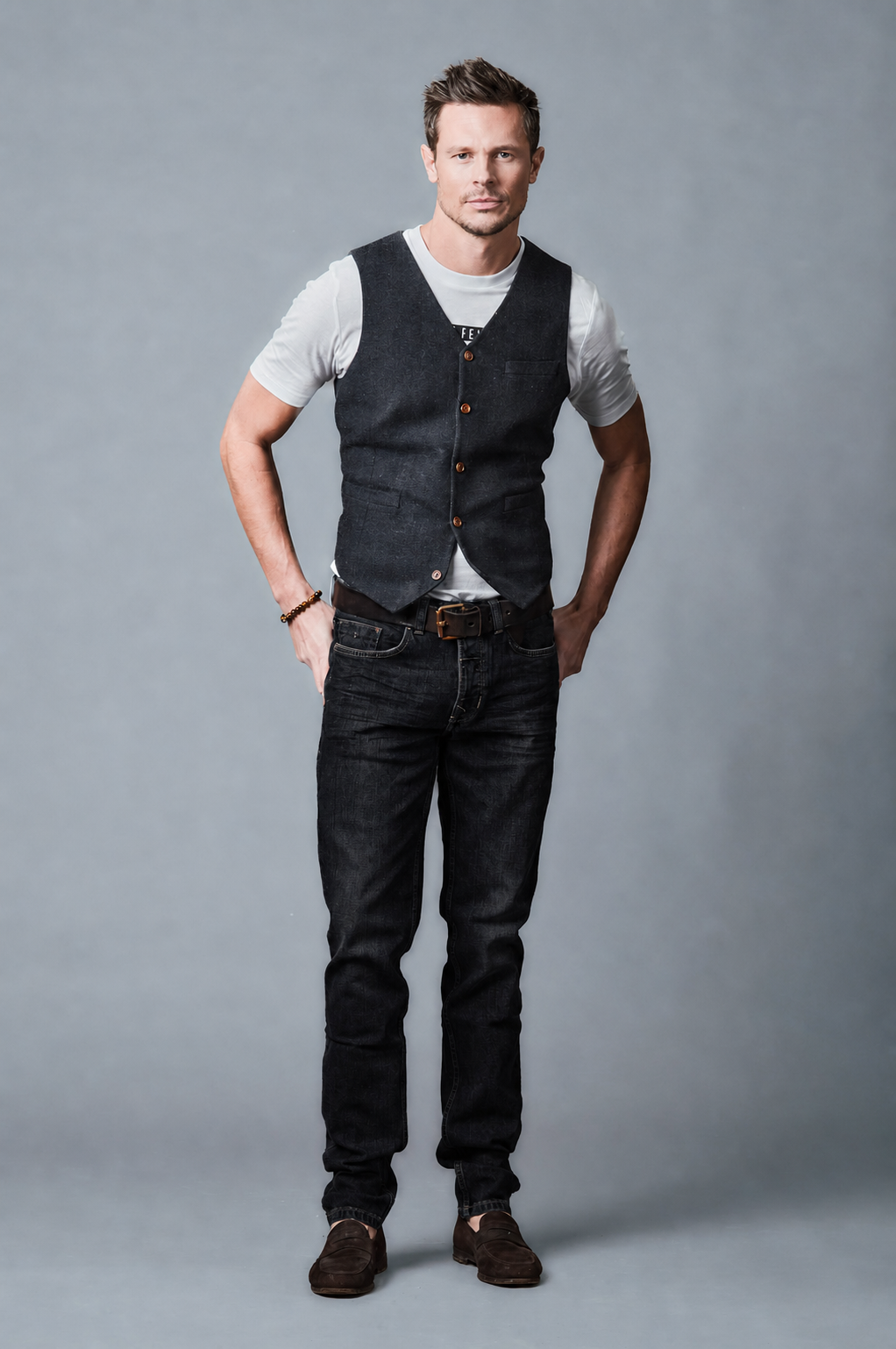 DANNY Slim Fit - Schwarz - 613-12M