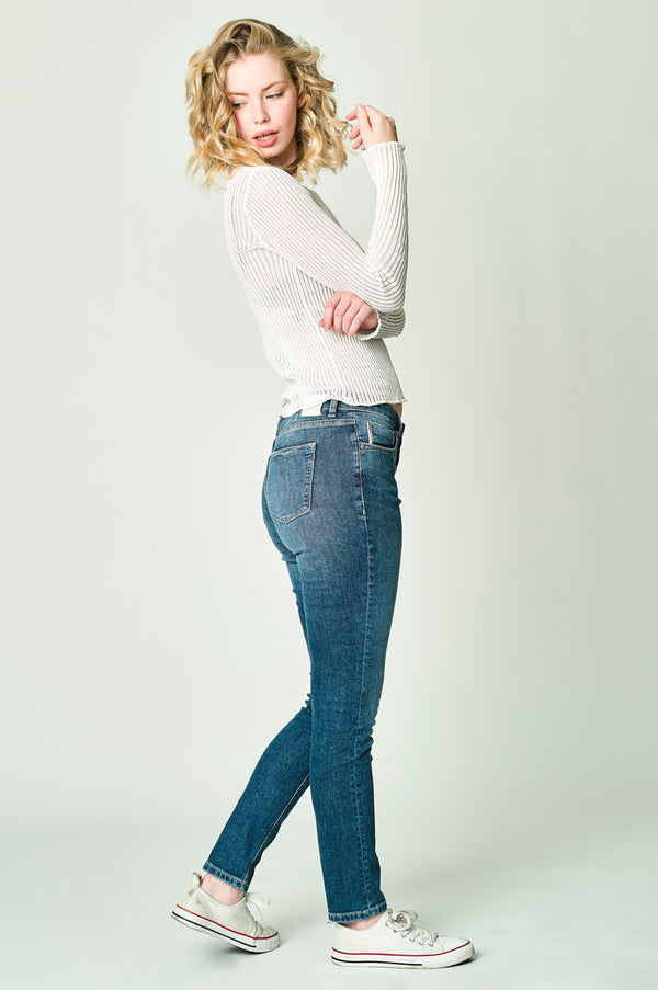 GRACIA Slim Fit - mittelblau 522-24M
