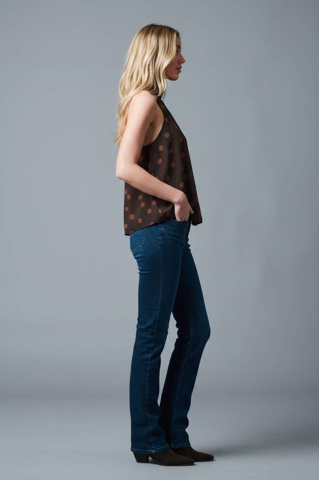 GRACIA Slim Fit - Satin - Dunkelblau