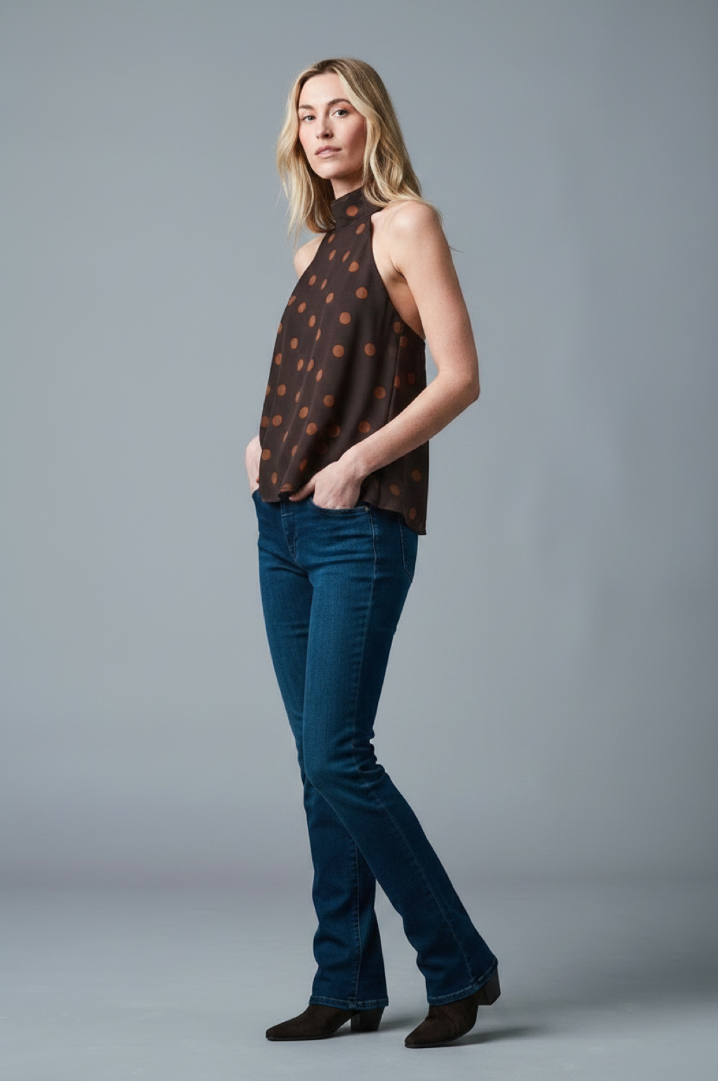 GRACIA Slim Fit - Satin - Dunkelblau