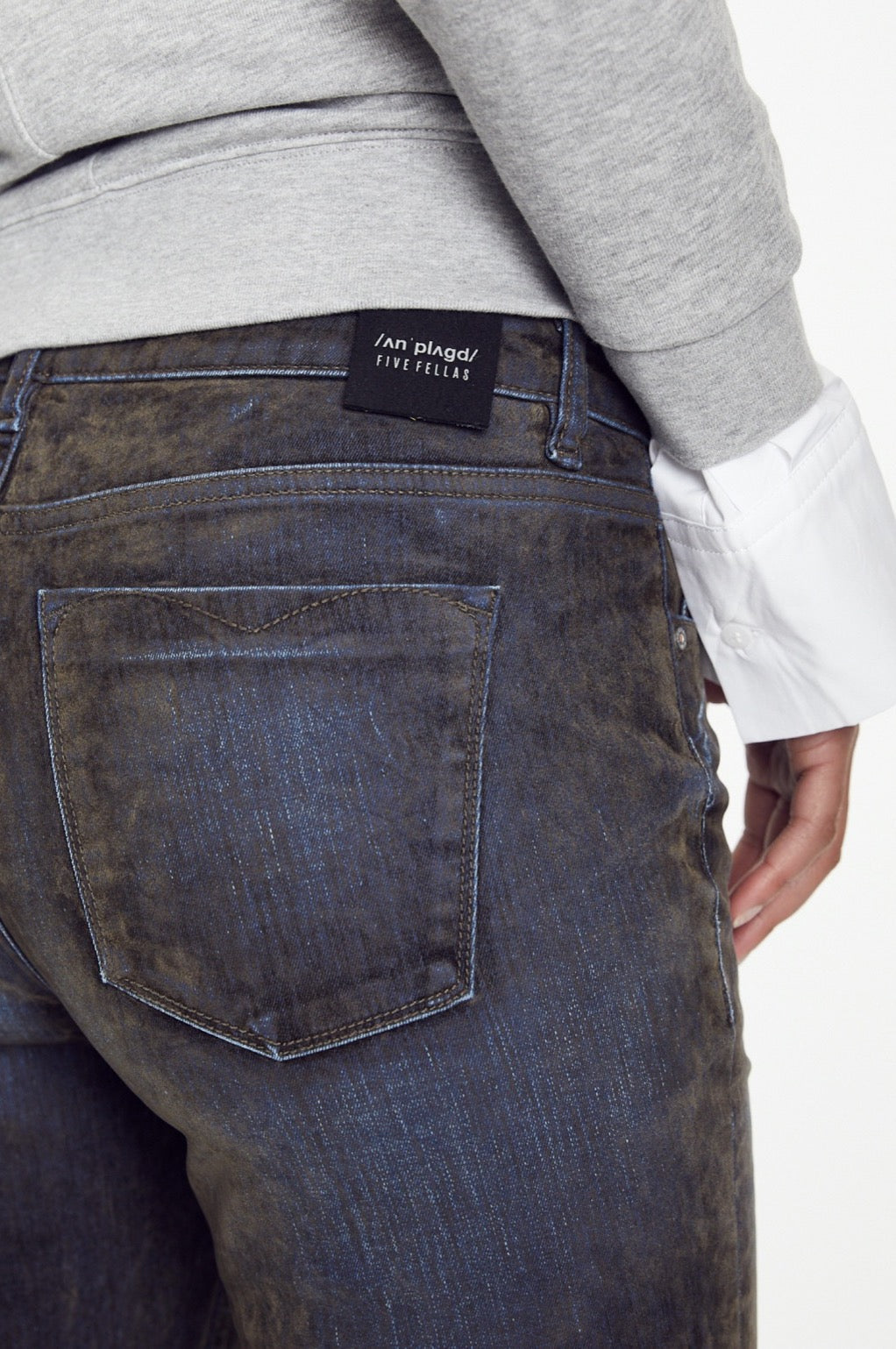 GRACIA Slim Fit - Velvet-Denim - Brown