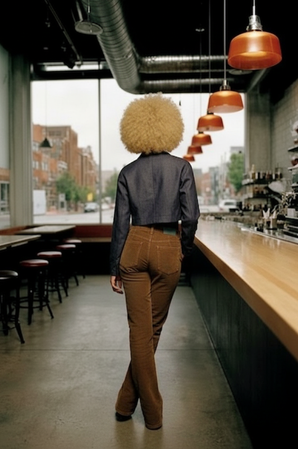 GRACIA Slim Fit - Velvet-Denim - Camel