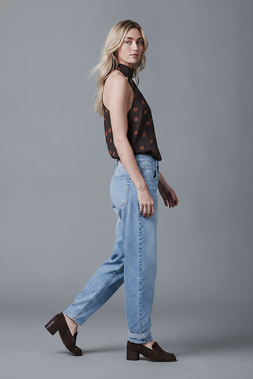 OLIVIA Barrel Fit - Cotton-Leinen - Hellblau