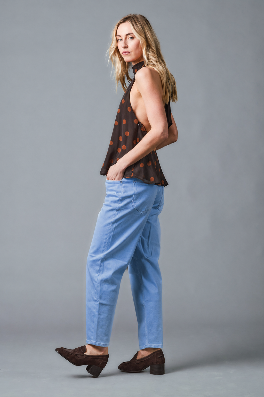 OLIVIA Barrel Fit - Cotton-Leinen - Hellblau