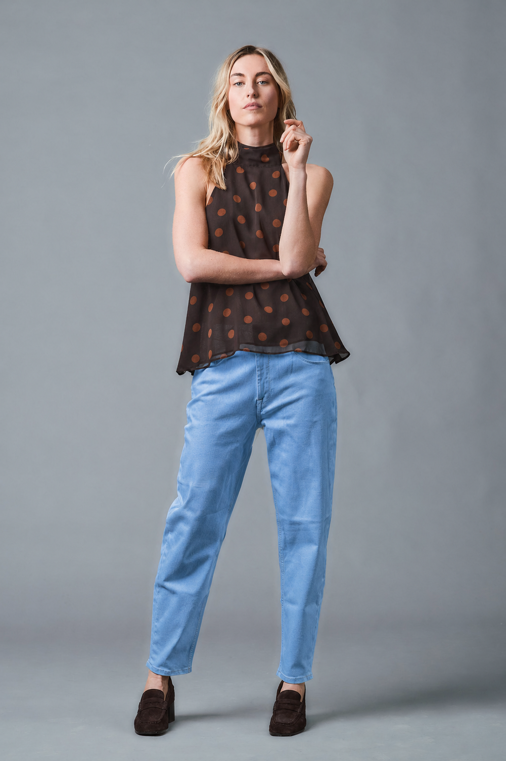 OLIVIA Barrel Fit - Cotton-Leinen - Hellblau